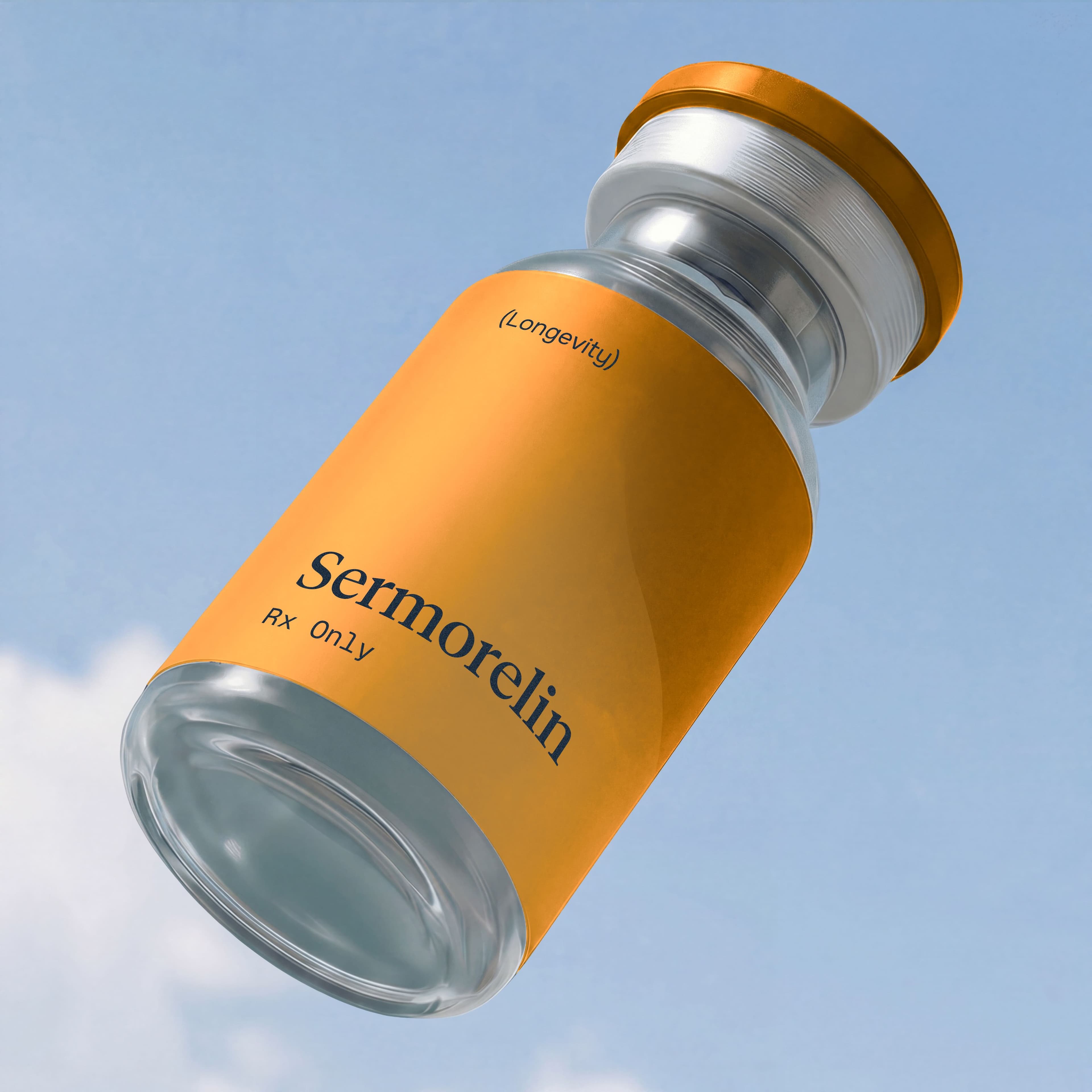 Compounded sermorelin peptide vial, prescription only, prescribed by a Harbor physician